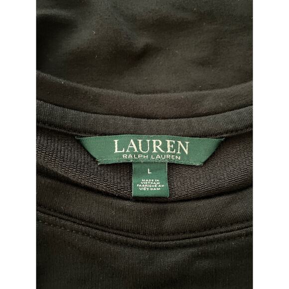 Lauren Ralph Lauren Women's Large Black Short Sleeve Shirt Blouse - Picture 3 of 7